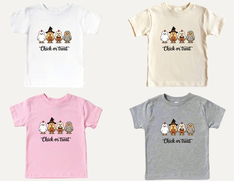 Halloween Chicken Kids Shirt, Chick or Treat, Funny Trick or Treat Halloween Shirt, Cute Spooky Chicken Shirt, Fall Chicken Shirt