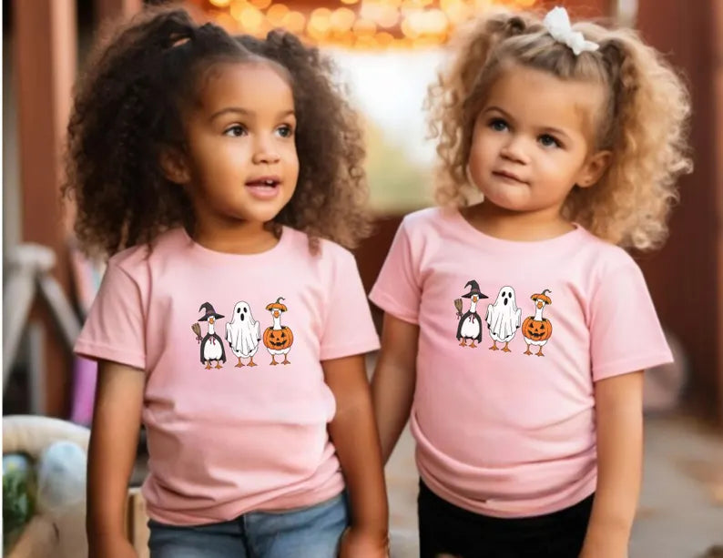 Halloween Goose Kids Shirt Funny Silly Goose Toddler Tee Cute Goose Ghost Shirt Funny Kids Halloween Tee Cute Kids Goose Halloween T-shirt