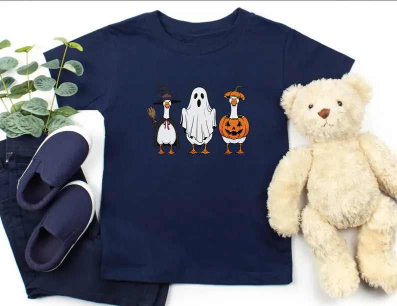 Halloween Goose Kids Shirt Funny Silly Goose Toddler Tee Cute Goose Ghost Shirt Funny Kids Halloween Tee Cute Kids Goose Halloween T-shirt