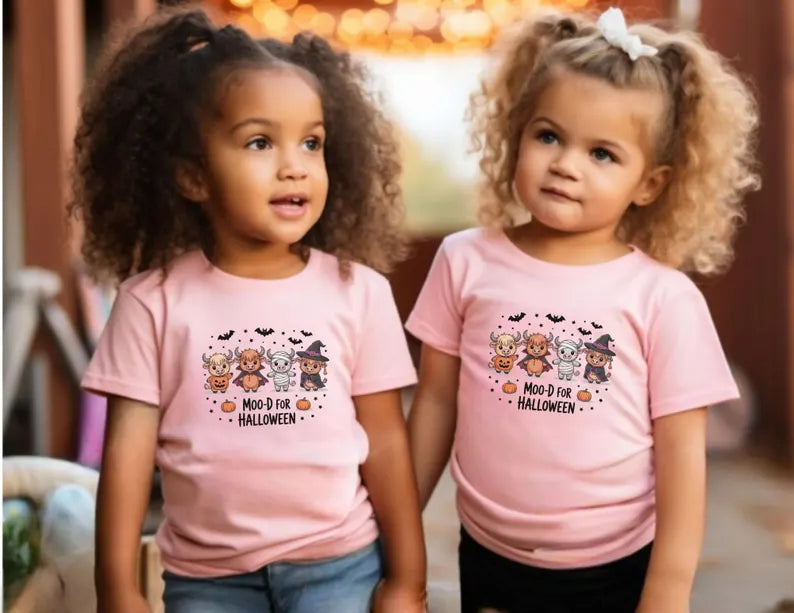Halloween Cow Kids Shirt Funny Highland Cow Toddler Tee Cute Moo Cow Ghost Shirt Funny Kids Halloween Tee Cute Kids Cow Halloween T-shirt