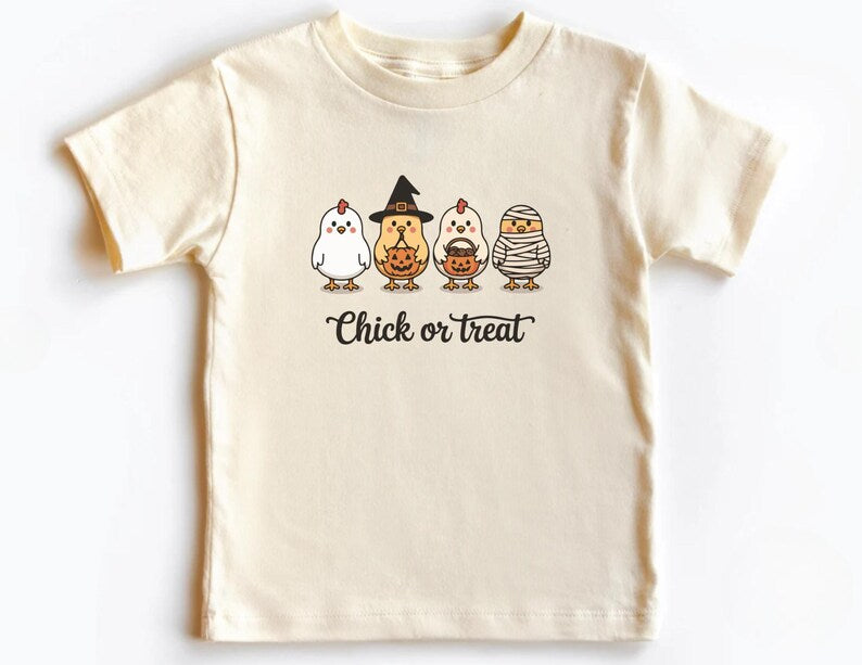 Halloween Chicken Kids Shirt, Chick or Treat, Funny Trick or Treat Halloween Shirt, Cute Spooky Chicken Shirt, Fall Chicken Shirt