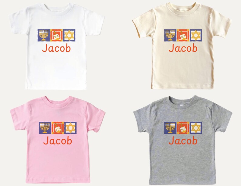 Personalized Hanukkah Kids Shirt, Toddler Chanukah T-shirt, Jewish Holiday Shirt, Custom Name Hanukkah Shirt