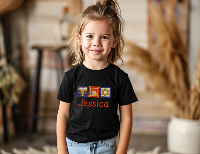 Personalized Hanukkah Kids Shirt, Toddler Chanukah T-shirt, Jewish Holiday Shirt, Custom Name Hanukkah Shirt