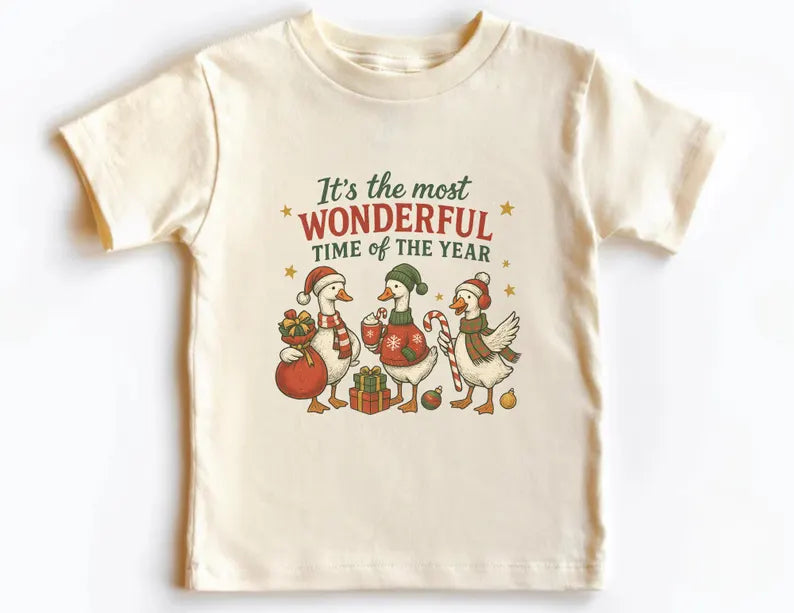 Christmas Goose Kids Shirt, Toddler Youth Kids & Baby Goose Christmas Shirt, Silly Goose Christmas Holiday T-shirt, Vintage Festive Geese