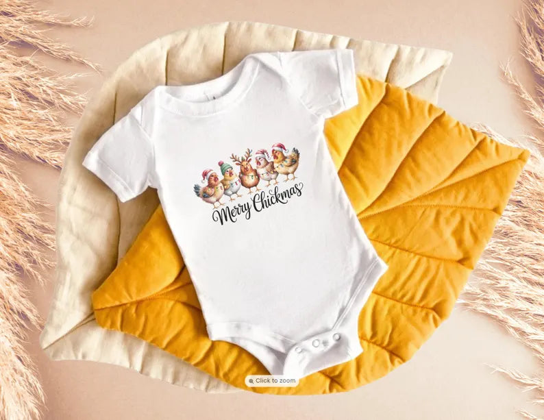 Merry Chickmas T-shirt, Chicken Christmas Shirt, Kids Christmas Chick Tee, Farm Toddler Xmas Shirt, Chicken Xmas Outfit, Kids Chicken Shirt