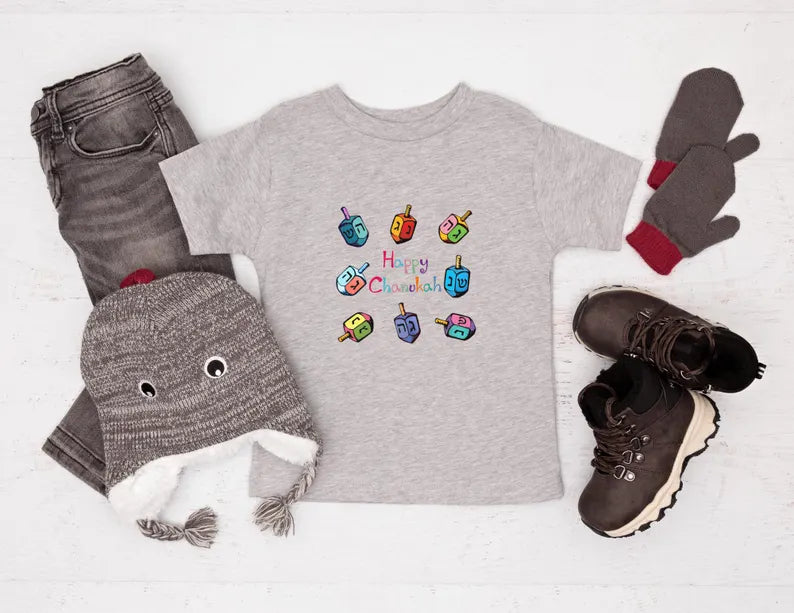 Dreidel Kids Shirt, Toddler Youth Kids & Baby Hanukkah Dreidels Shirt, Jewish Kids T-shirt, Hanukkah Gift, Kids Dreidel Tee, Hannukah Outfit