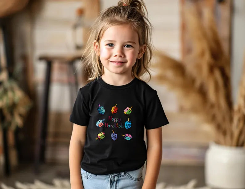 Dreidel Kids Shirt, Toddler Youth Kids & Baby Hanukkah Dreidels Shirt, Jewish Kids T-shirt, Hanukkah Gift, Kids Dreidel Tee, Hannukah Outfit