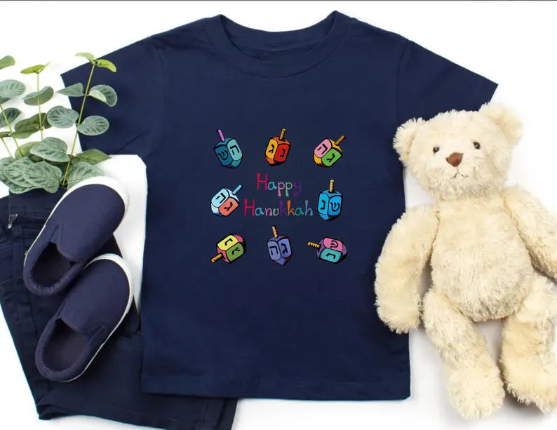 Dreidel Kids Shirt, Toddler Youth Kids & Baby Hanukkah Dreidels Shirt, Jewish Kids T-shirt, Hanukkah Gift, Kids Dreidel Tee, Hannukah Outfit