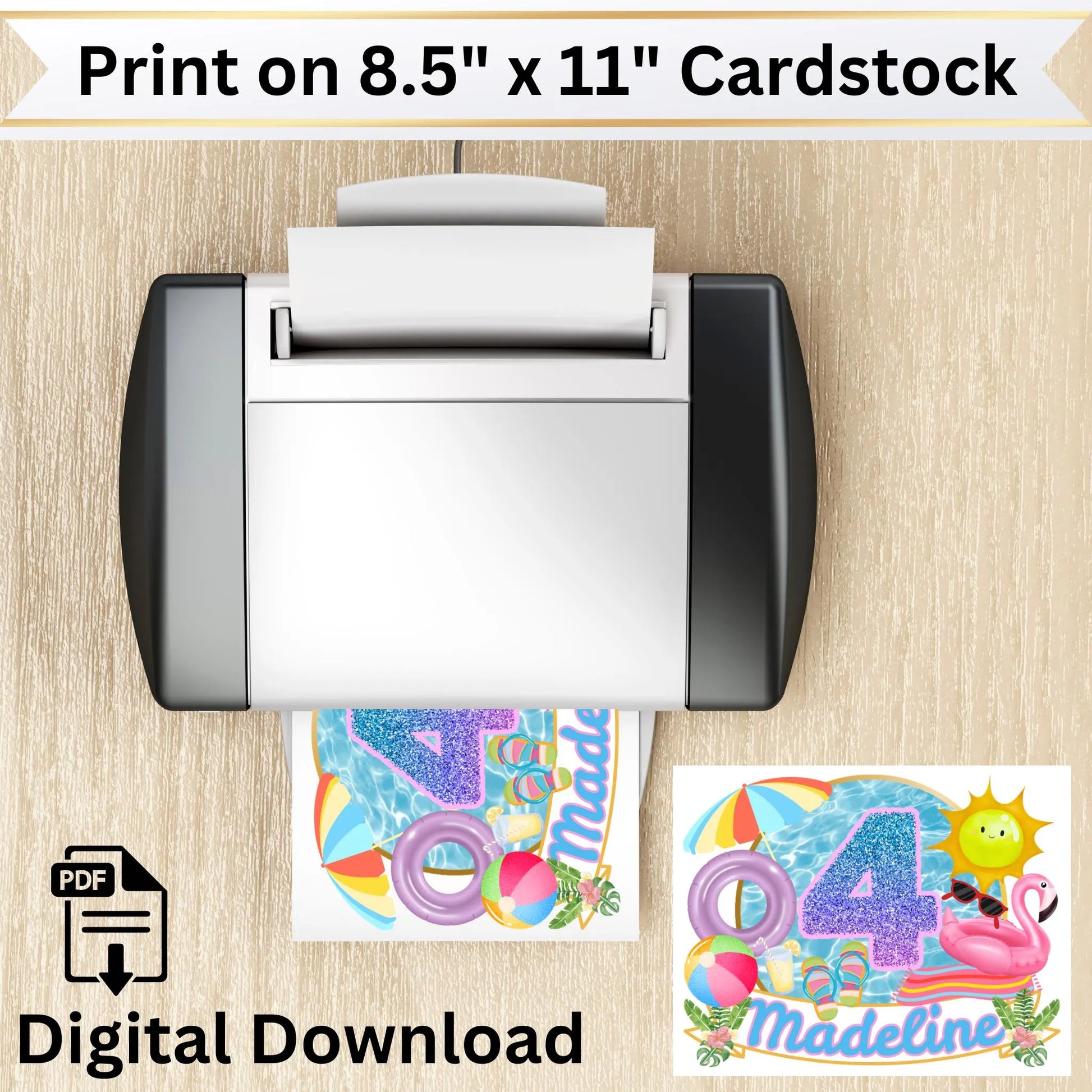 Personalized Pool Party Birthday Cake Topper, Pool Themed Party Cake Topper, Summer Party Cake Topper, Swim Theme Party Decor, Beach Topper