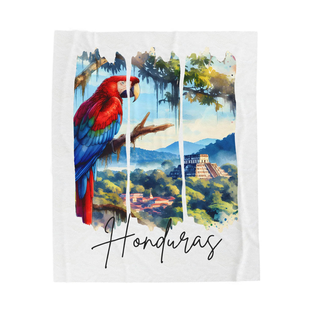 Honduras Plush Velveteen Blanket, Honduran Home Decor, Travel Gift, Housewarming Gift, Honduras Souvenir, Honduran Blanket,Cozy Latina Throw