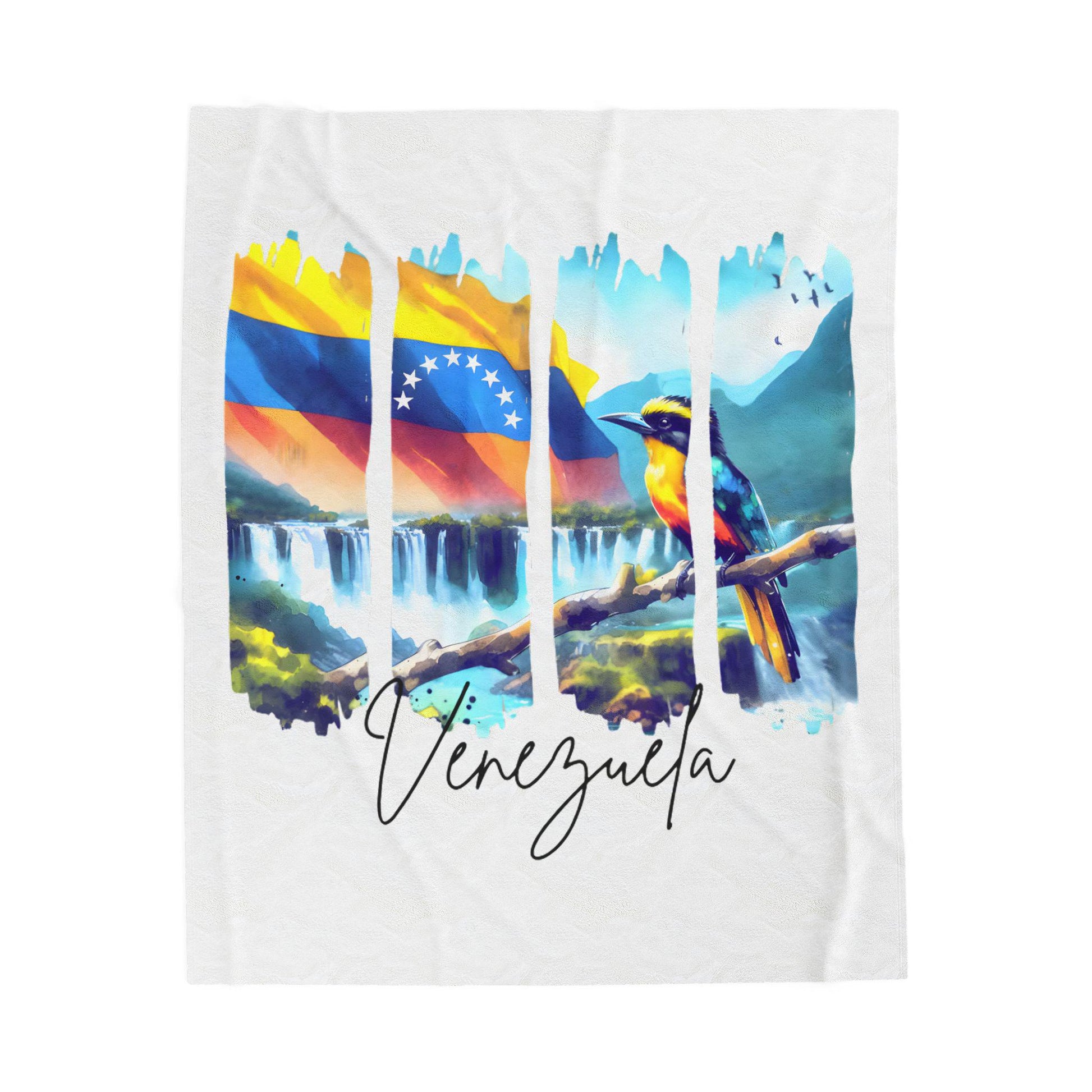 Venezuela Plush Velveteen Blanket, Venezuelan Home Decor, Travel Gift, Housewarming Gift, Venezuela Souvenir, Cozy Venezuelan Throw Blanket