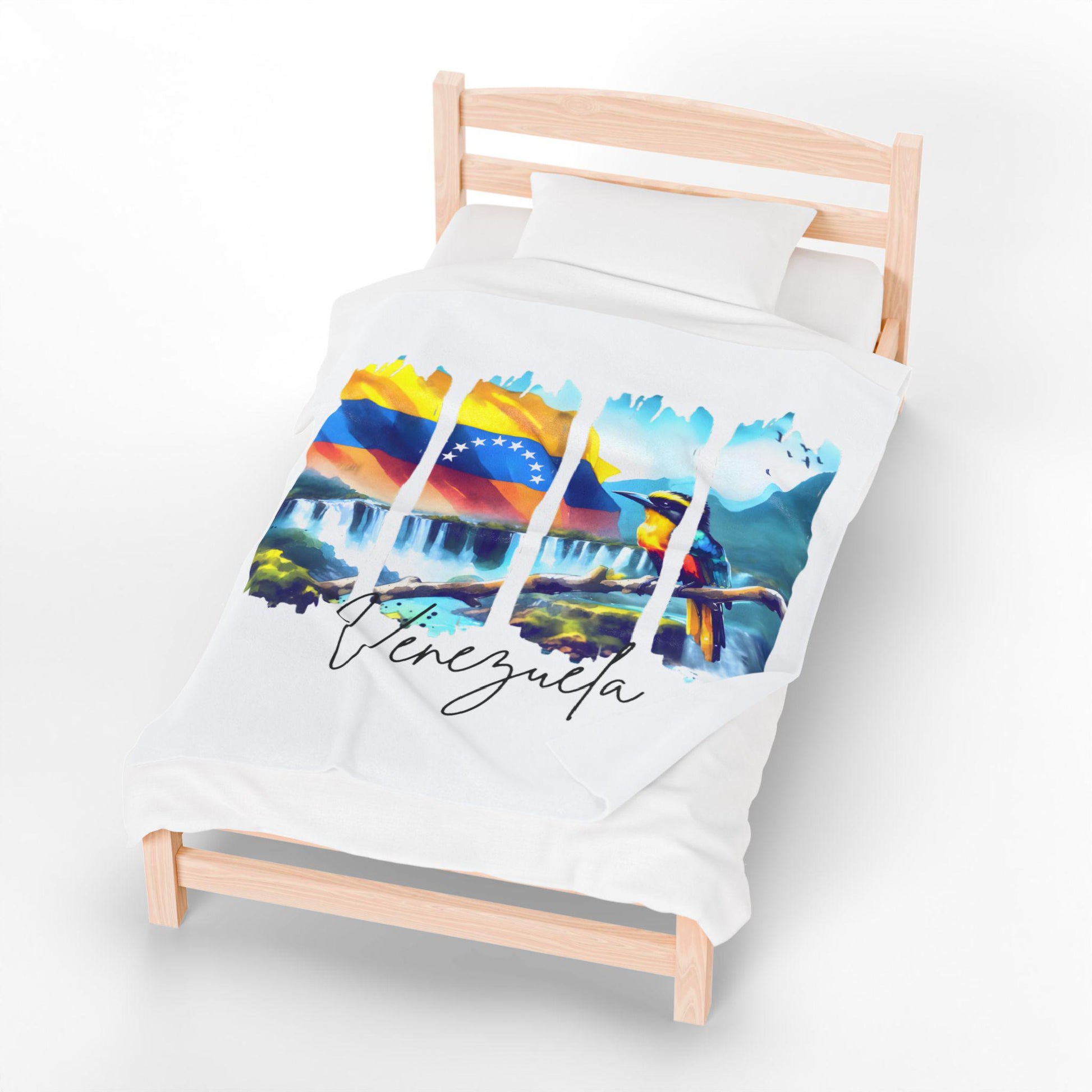 Venezuela Plush Velveteen Blanket, Venezuelan Home Decor, Travel Gift, Housewarming Gift, Venezuela Souvenir, Cozy Venezuelan Throw Blanket