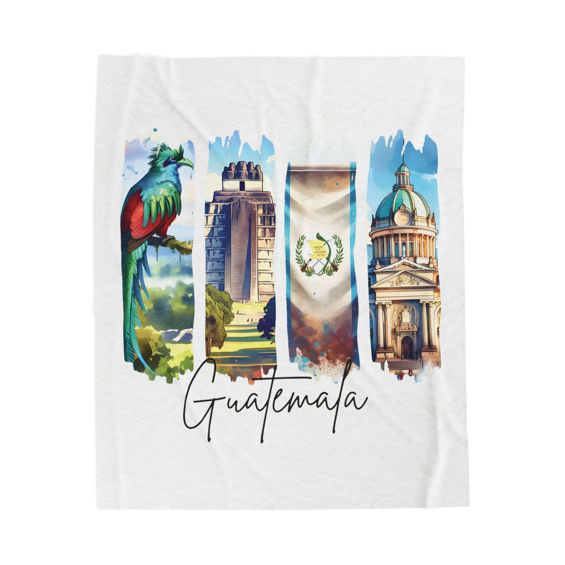 Guatemala Plush Velveteen Blanket, Guatemalan Home Decor, Travel Gift, Housewarming Gift, Guatemala Souvenir, Cozy Guatemalan Blanket