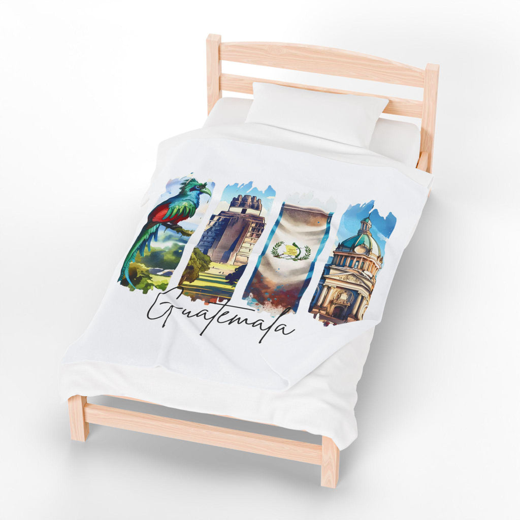 Guatemala Plush Velveteen Blanket, Guatemalan Home Decor, Travel Gift, Housewarming Gift, Guatemala Souvenir, Cozy Guatemalan Blanket