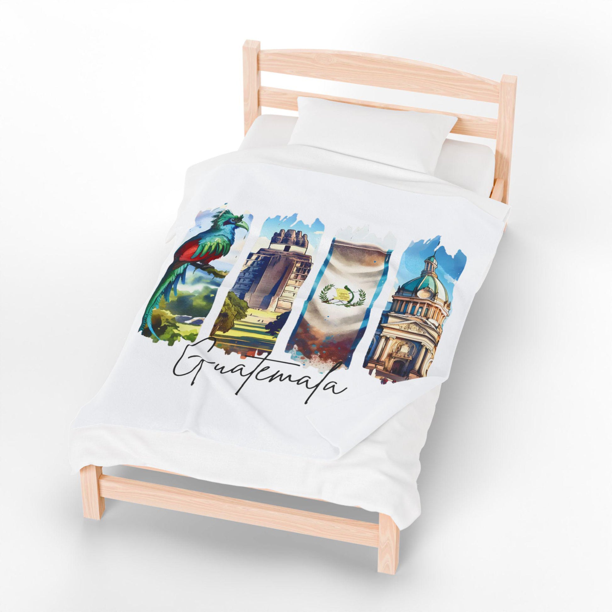 Guatemala Plush Velveteen Blanket, Guatemalan Home Decor, Travel Gift, Housewarming Gift, Guatemala Souvenir, Cozy Guatemalan Blanket