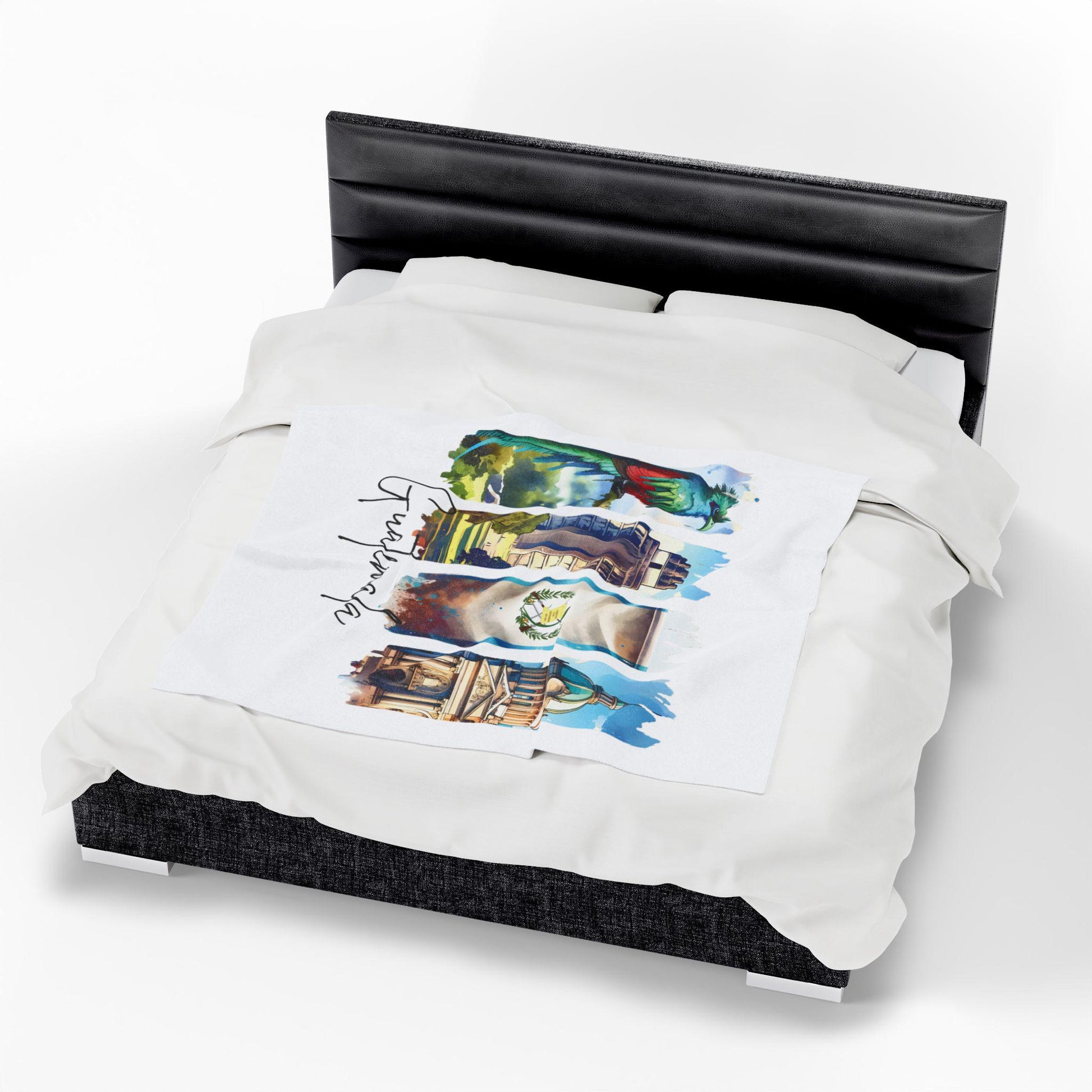 Guatemala Plush Velveteen Blanket, Guatemalan Home Decor, Travel Gift, Housewarming Gift, Guatemala Souvenir, Cozy Guatemalan Blanket