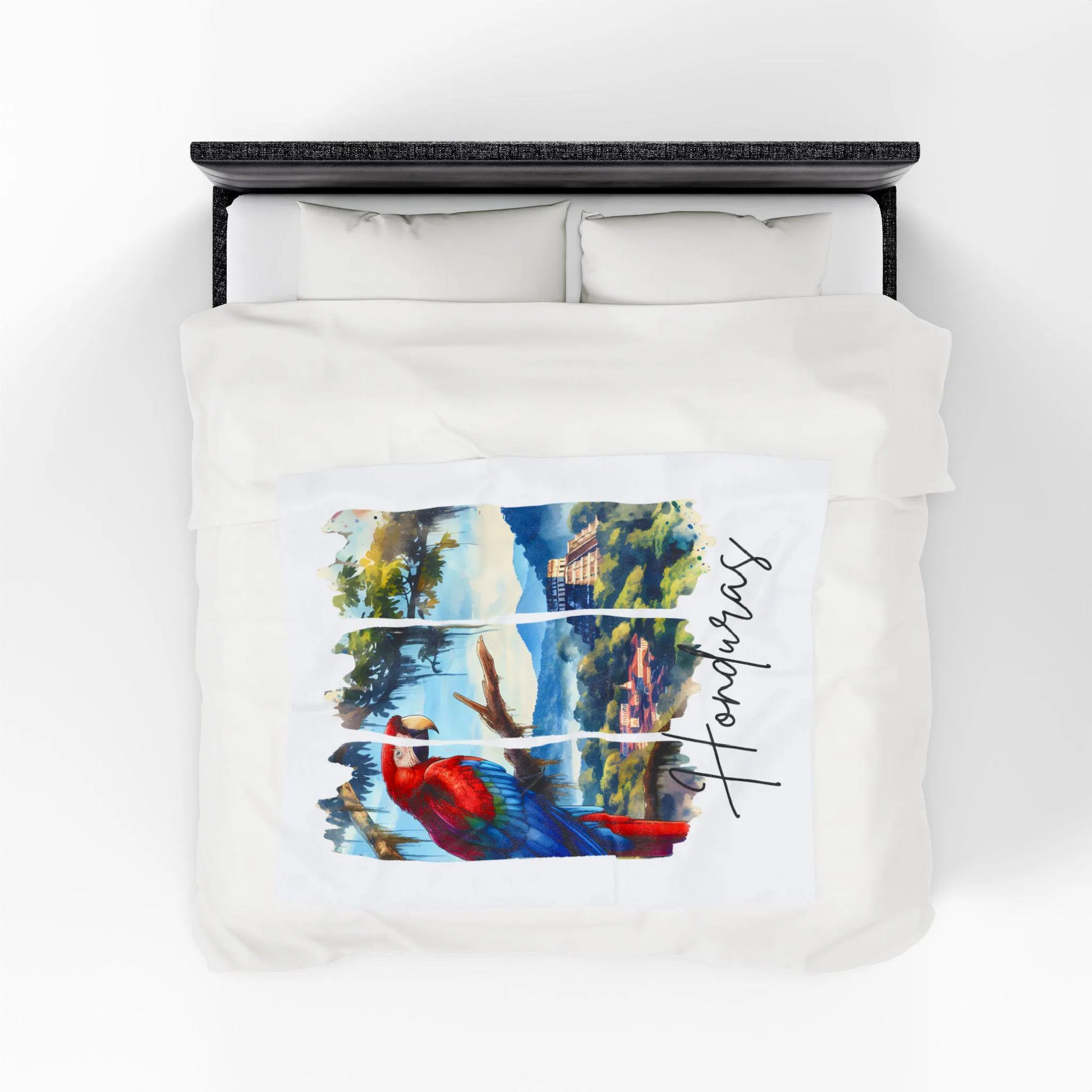 Honduras Plush Velveteen Blanket, Honduran Home Decor, Travel Gift, Housewarming Gift, Honduras Souvenir, Honduran Blanket,Cozy Latina Throw