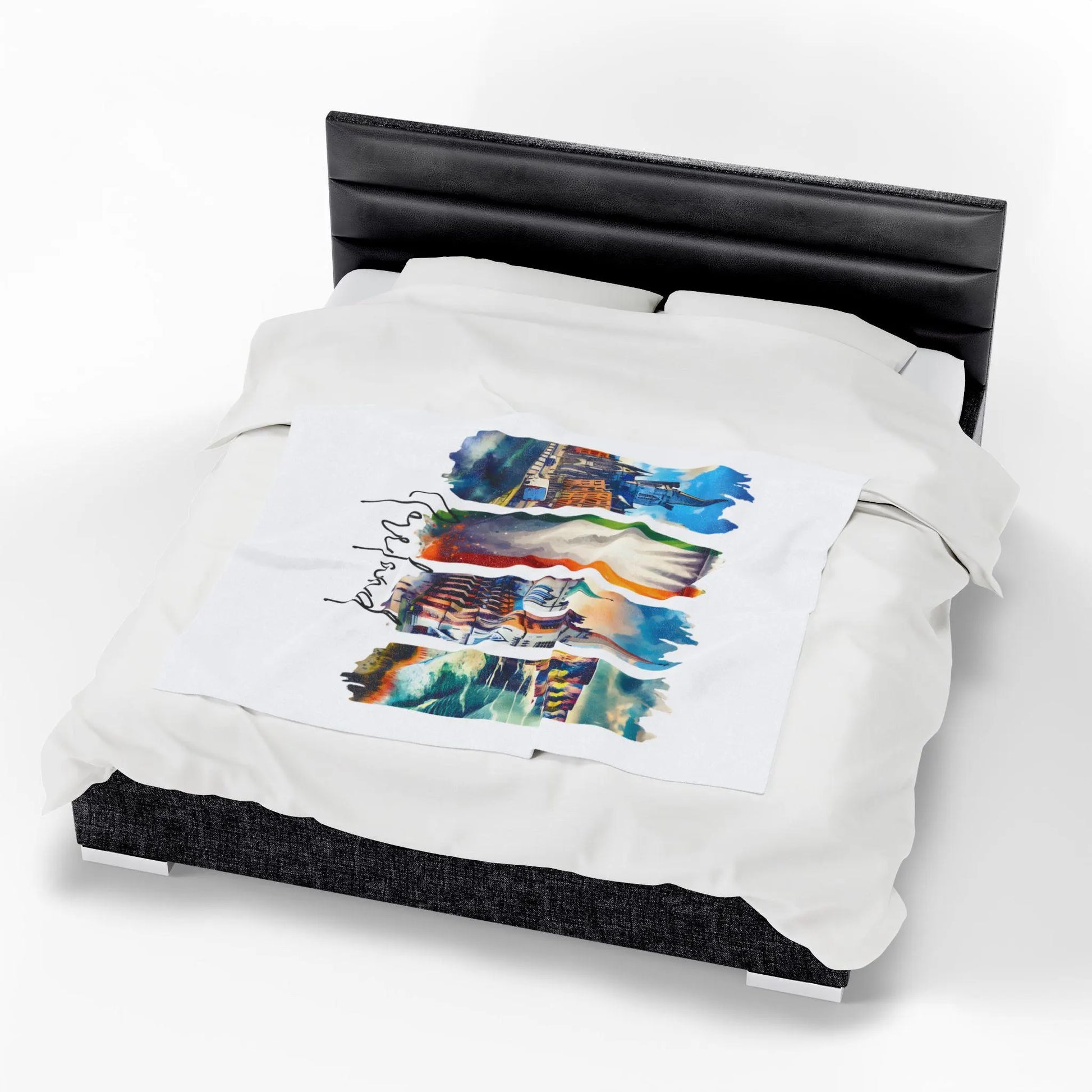 Ireland Plush Velveteen Blanket, Irish Home Decor, Travel Gift, Housewarming Gift, Ireland Souvenir, Cozy Irish Throw Blanket, Irish Pride