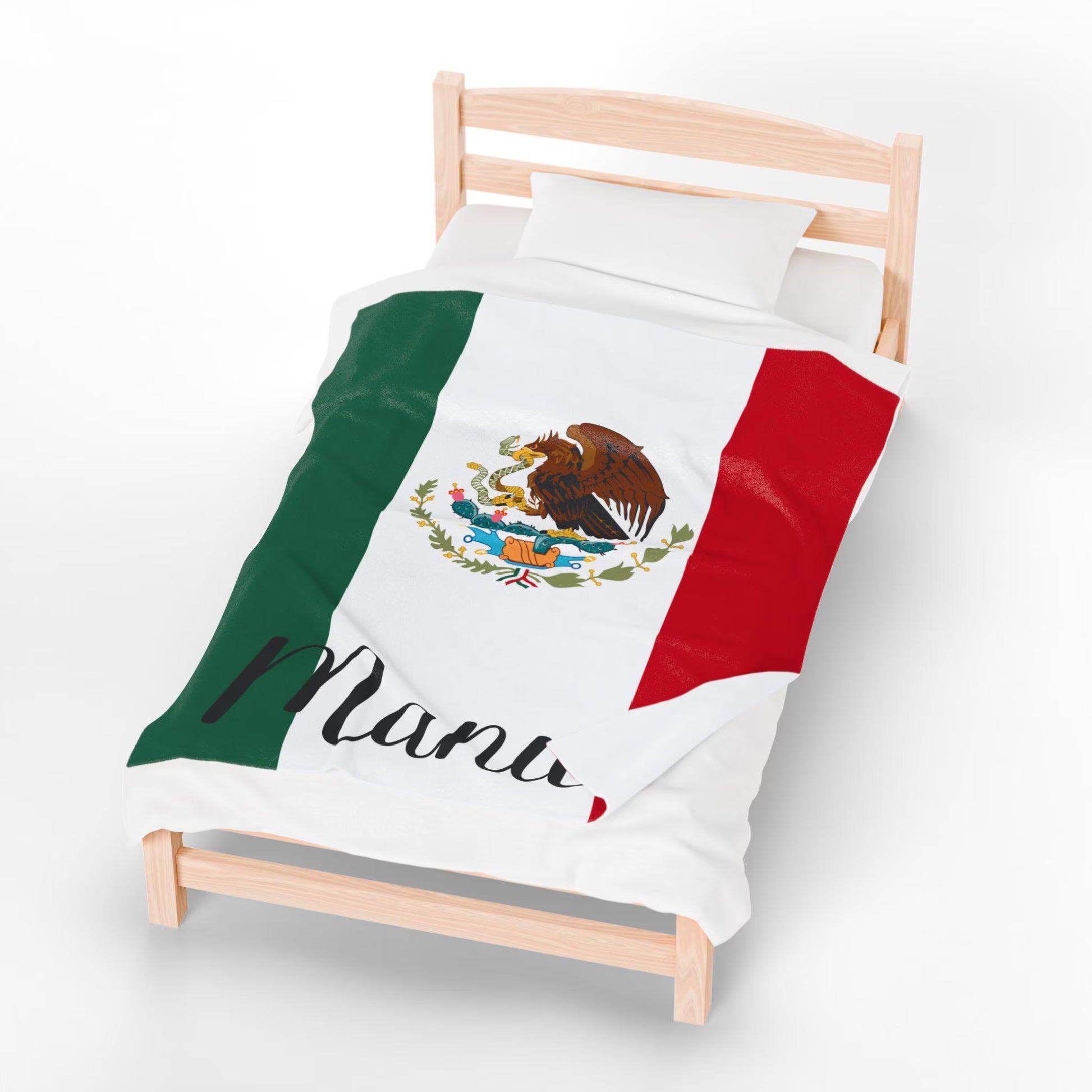 Personalized Mexico Flag Blanket, Mexican Velveteen Throw, Mexican Gifts, Mexican Decor, Custom Blanket, Gift for Mexican, Mexican Flag Gift