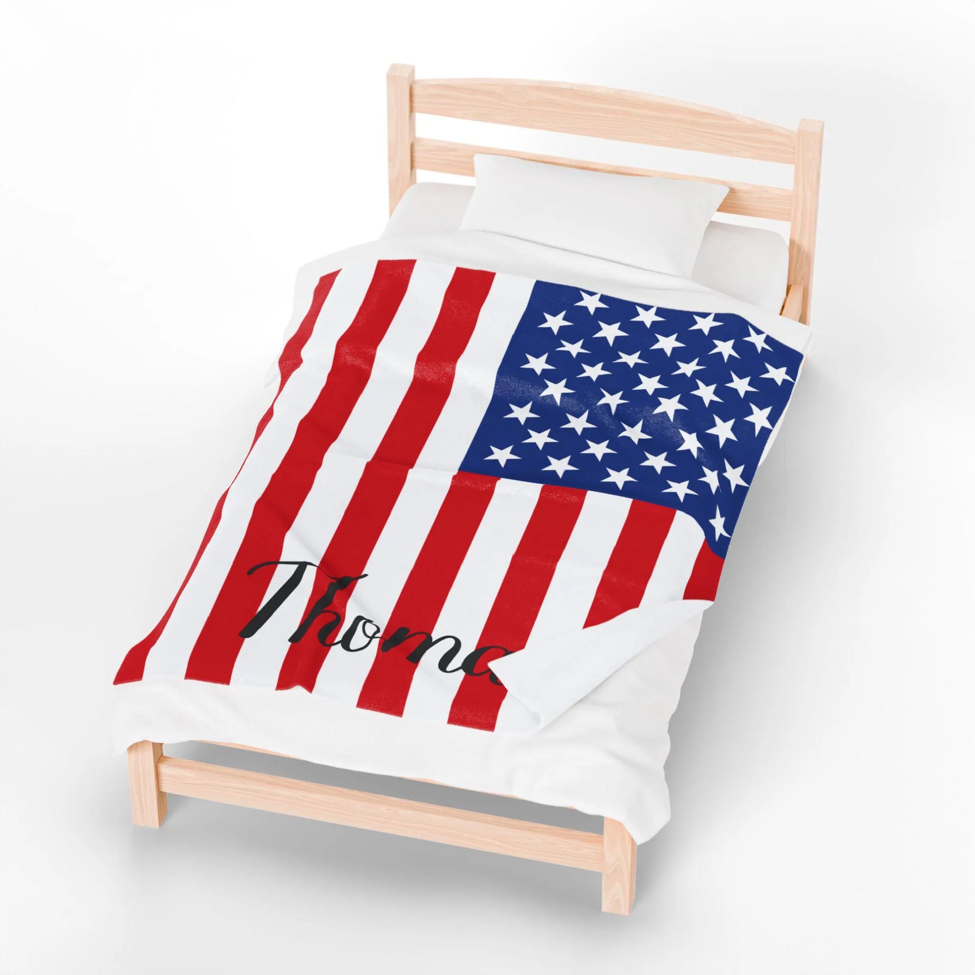 Personalized America Flag Blanket, American Velveteen Throw, Veteran Gifts, American Decor, Custom Blanket, Gift for Veteran, American Flag Gift