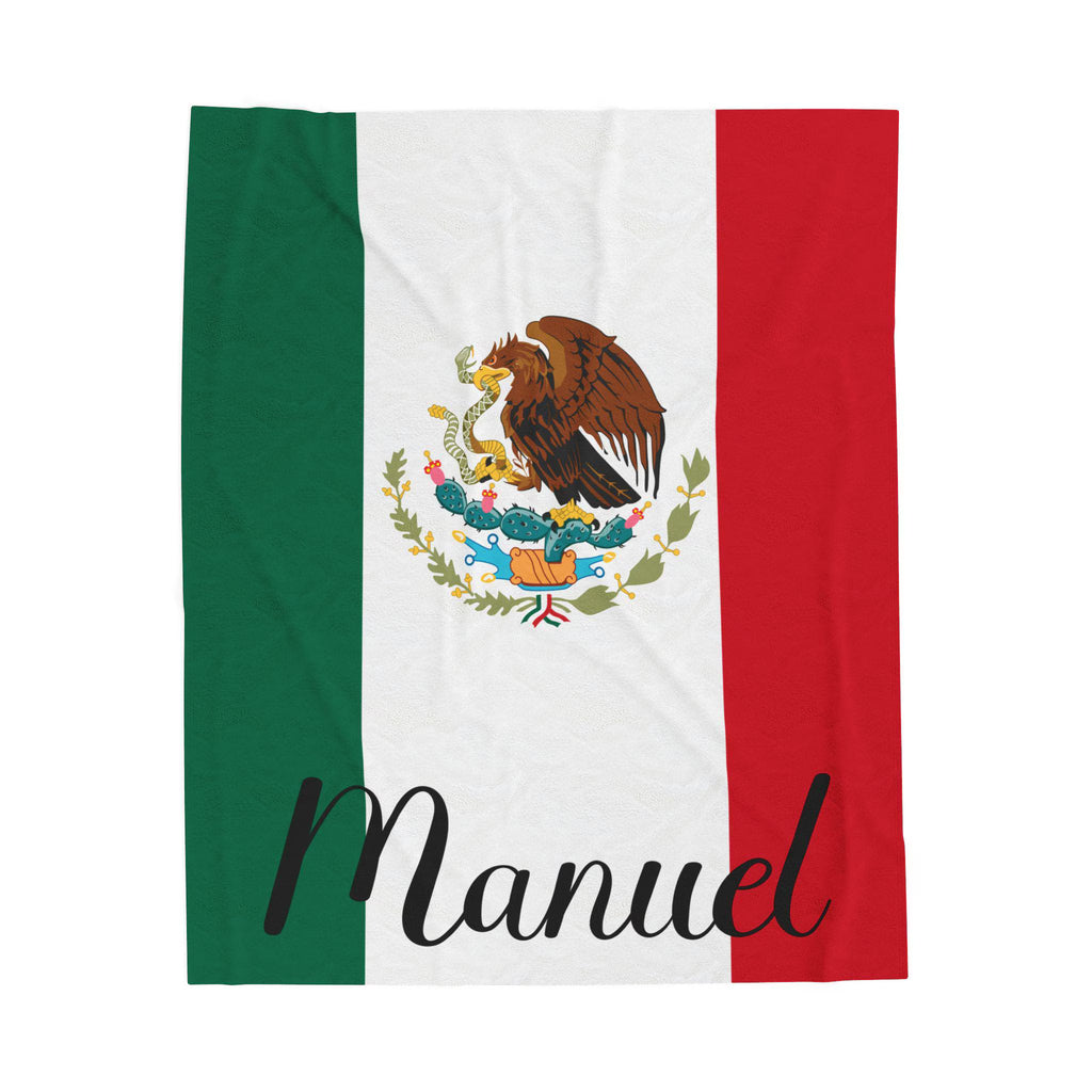 Personalized Mexico Flag Blanket, Mexican Velveteen Throw, Mexican Gifts, Mexican Decor, Custom Blanket, Gift for Mexican, Mexican Flag Gift