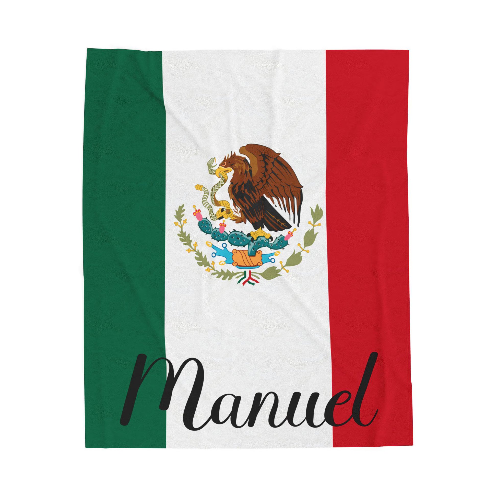 Personalized Mexico Flag Blanket, Mexican Velveteen Throw, Mexican Gifts, Mexican Decor, Custom Blanket, Gift for Mexican, Mexican Flag Gift