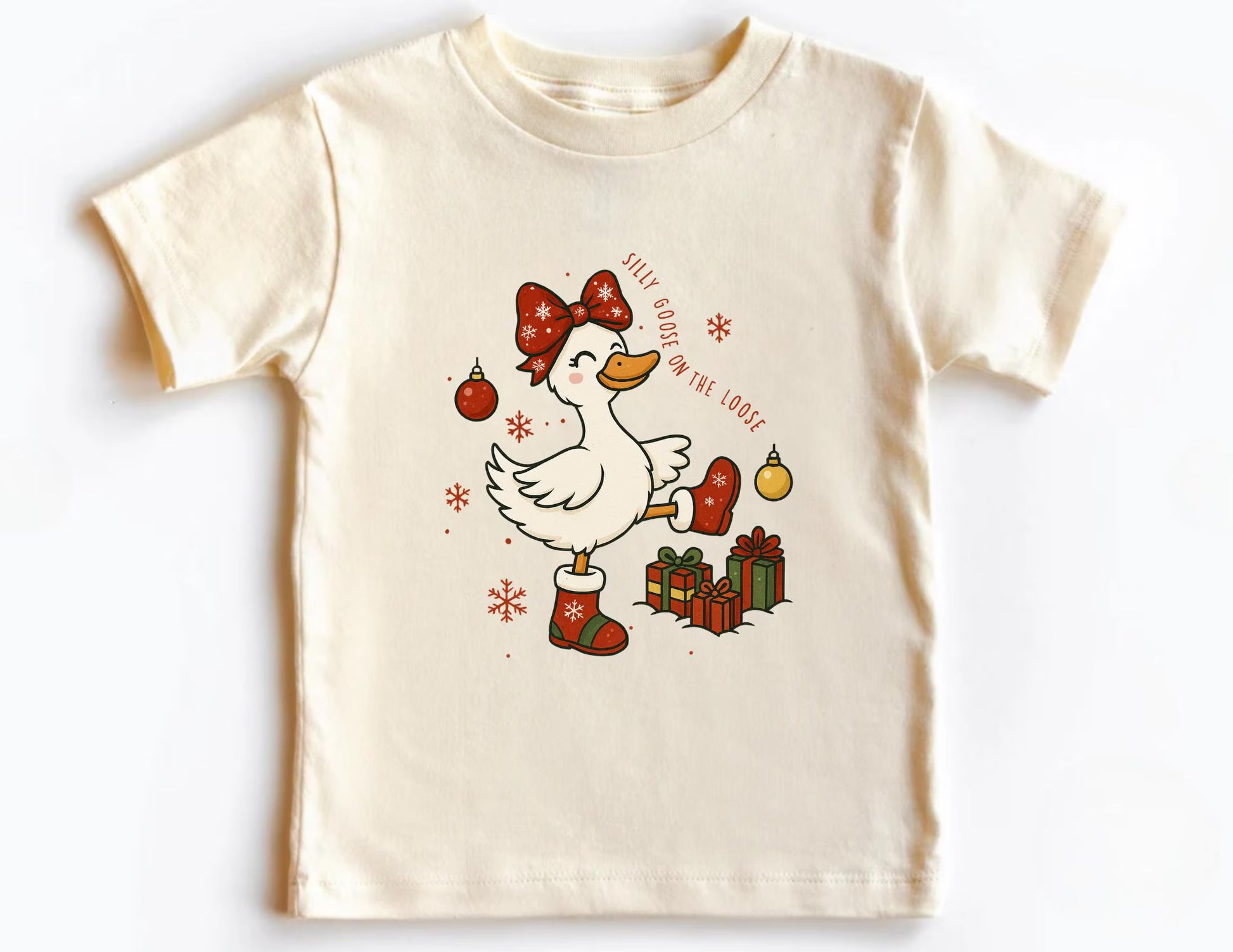 Christmas Goose Shirt, Silly Goose on the Loose Kids T-shirt, Christmas Toddler Shirt, Goose Baby Onesie, Kids Holiday Goose Christmas Shirt