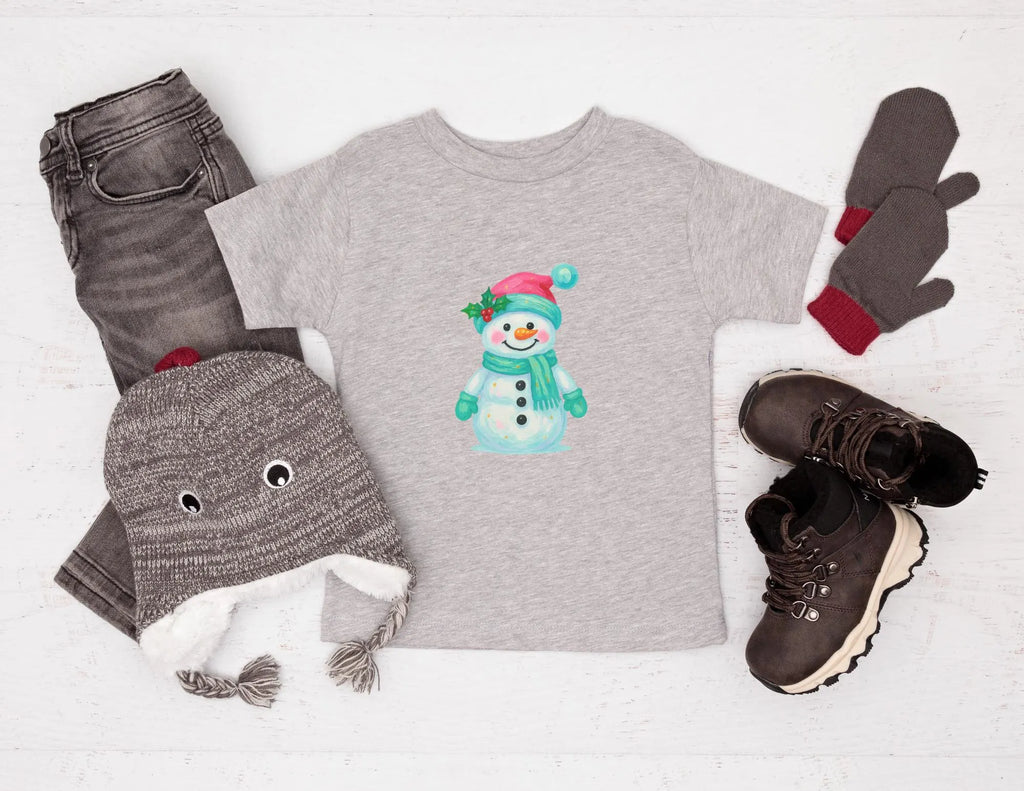 Brushstroke Snowman Christmas Shirt, Kids Cute Christmas Shirt, Cute Snowman T-shirt, Festive Shirt, Kids Snowman Shirt, Kids Winter Shirt