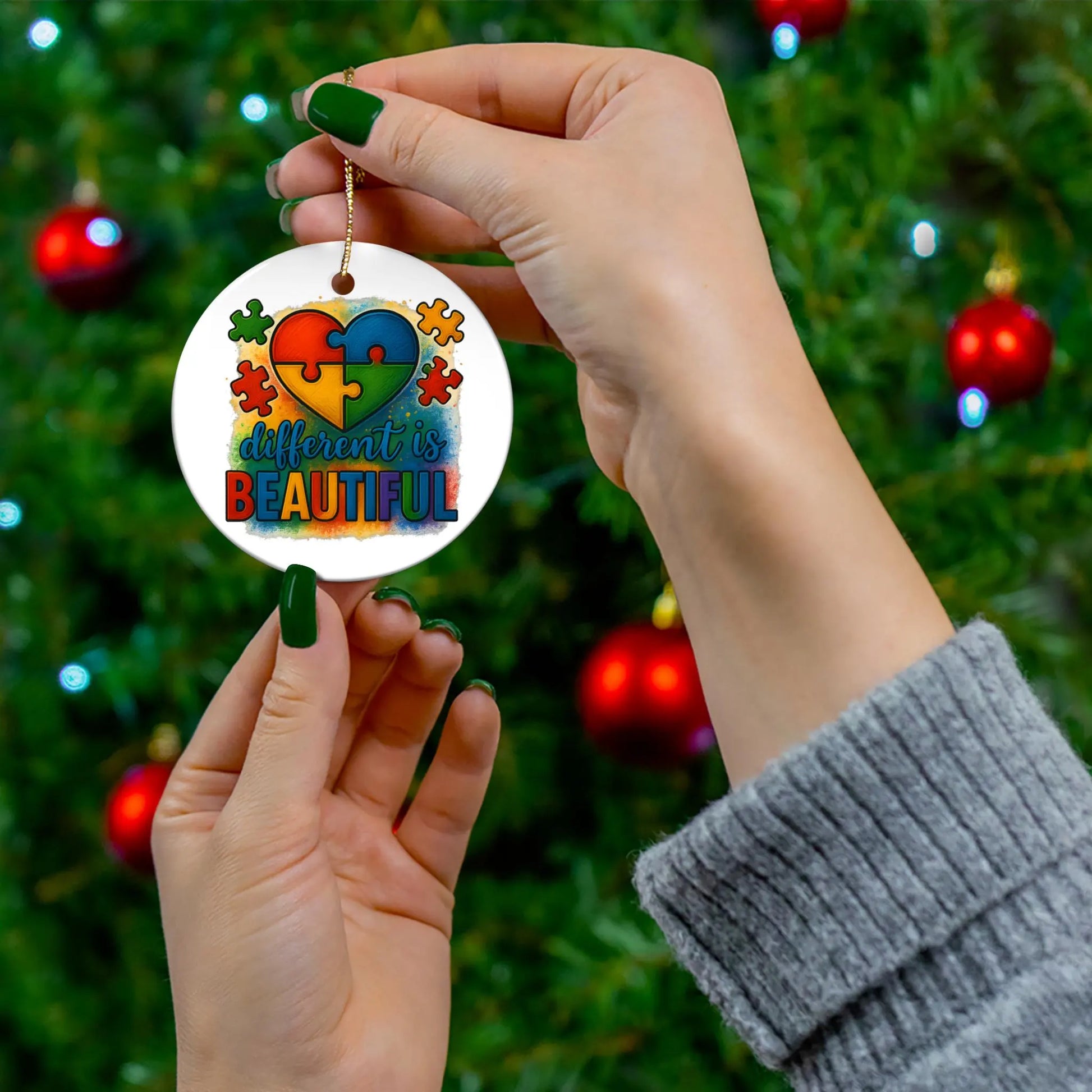 Different is Beautiful Ornament, Autism Awareness Christmas Ornament, Autism Acceptance, Autism Tree Ornament, Gift for Autism Therapists