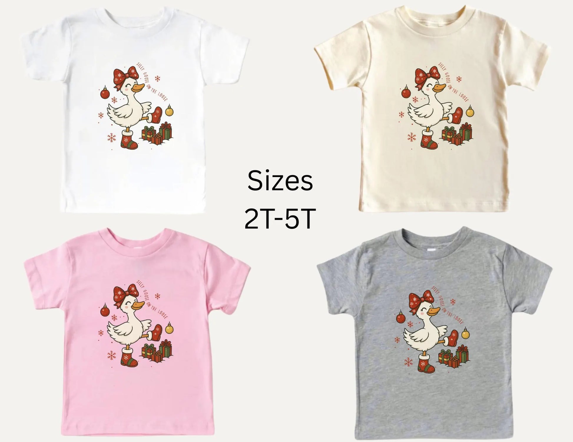 Christmas Goose Shirt, Silly Goose on the Loose Kids T-shirt, Christmas Toddler Shirt, Goose Baby Onesie, Kids Holiday Goose Christmas Shirt