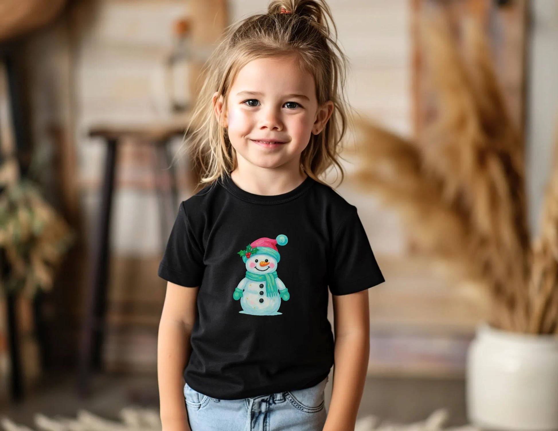 Brushstroke Snowman Christmas Shirt, Kids Cute Christmas Shirt, Cute Snowman T-shirt, Festive Shirt, Kids Snowman Shirt, Kids Winter Shirt