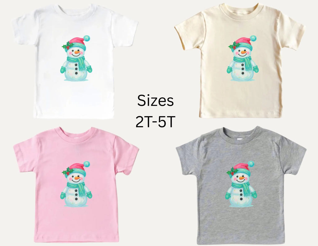Brushstroke Snowman Christmas Shirt, Kids Cute Christmas Shirt, Cute Snowman T-shirt, Festive Shirt, Kids Snowman Shirt, Kids Winter Shirt