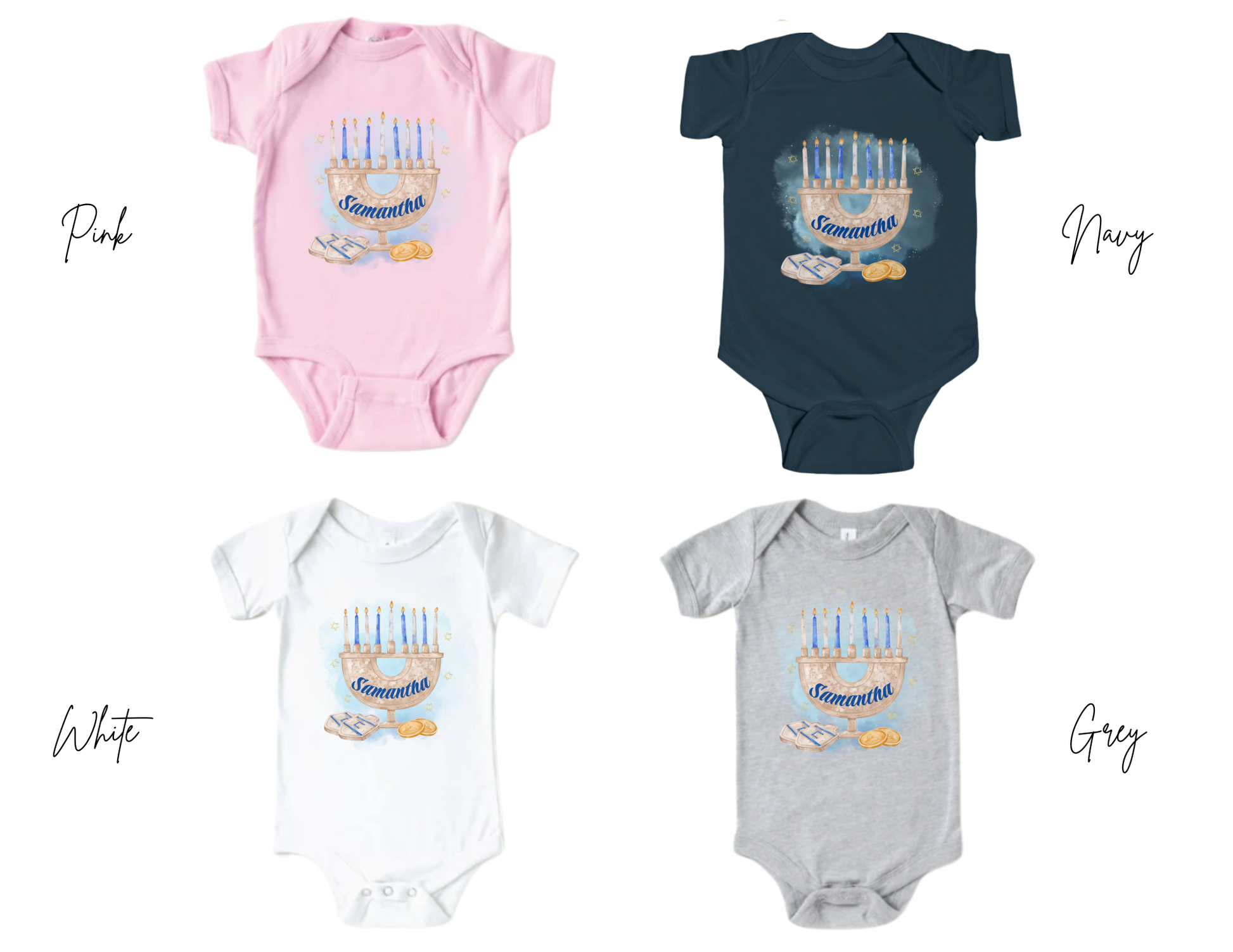 Personalized Menorah Hanukkah Kids Shirt, Toddler Chanukah T-shirt, Jewish Holiday Shirt, Custom Name Hanukkah Shirt