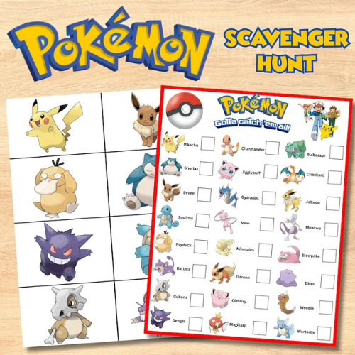 Gotta Catch Them All Scavenger Hunt, Instant Download