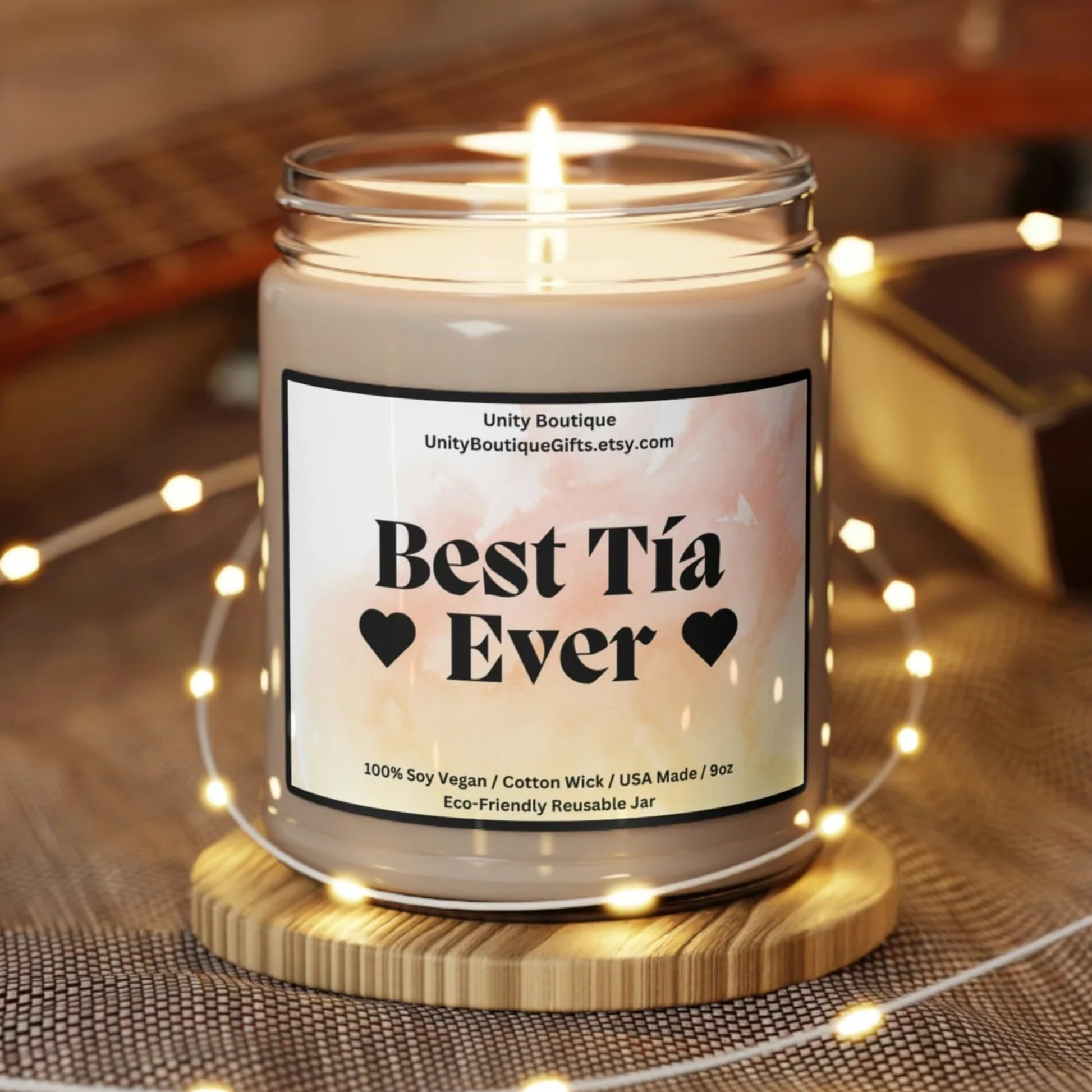 Best Tía Ever Candle.100% Soy Candle. Spanish Aunt Candle. USA Made Candle. Tía Candle.Mothers Day Auntie Candle. Gift for Aunt. Tía Gift